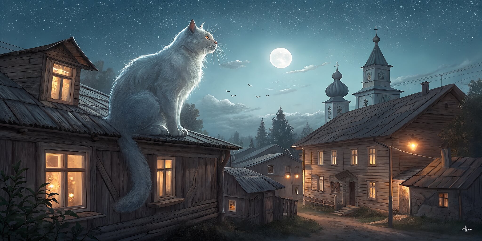 Кот на остывшей крыше
